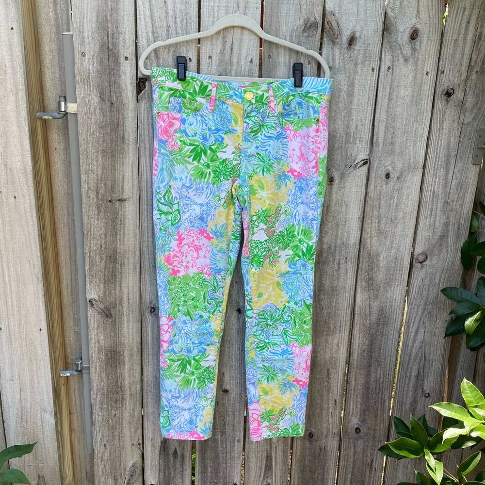 Lilly Pulitzer patchwork print jeans size 12